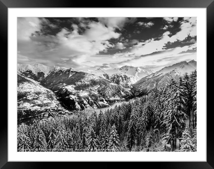 Atmospheric Snowy Mountain Landscape Framed Mounted Print by Fabrizio Malisan