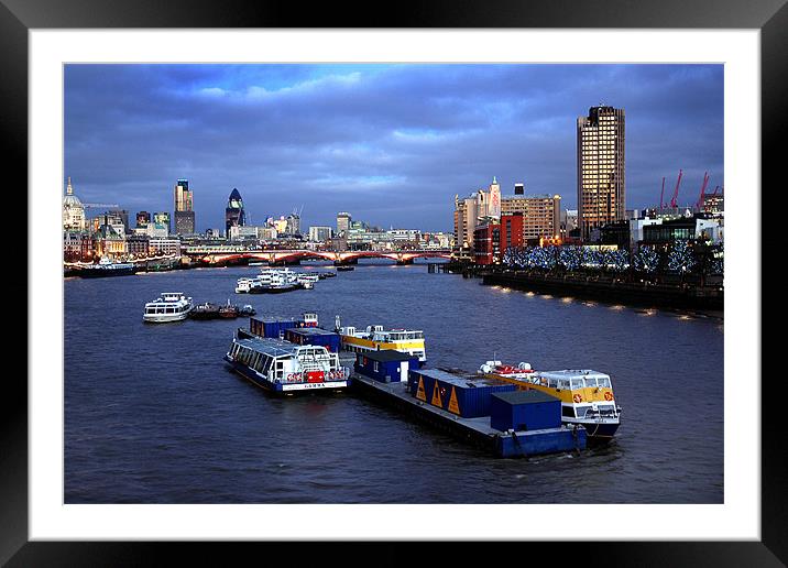 The Thames in London Framed Mounted Print by Graham Piper