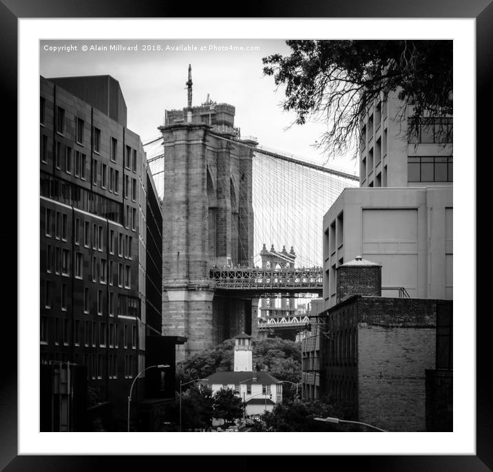 Brooklyn Bridge Framed Mounted Print by Alain Millward