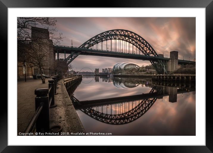 Tyne Bridge over River tyne Framed Mounted Print by Ray Pritchard