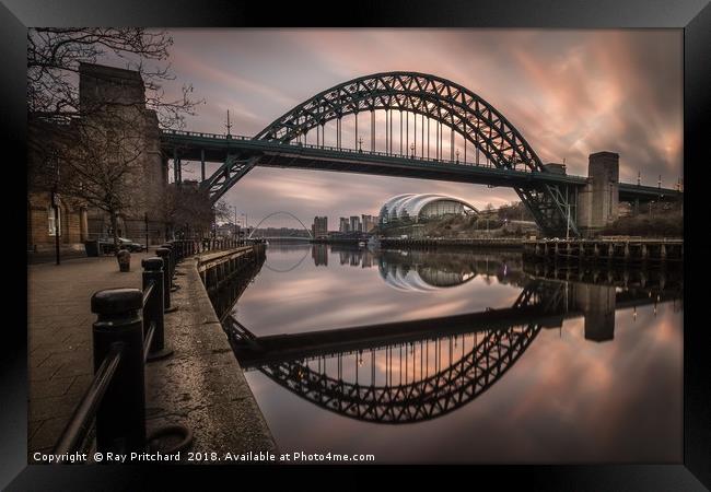 Tyne Bridge over River tyne Framed Print by Ray Pritchard