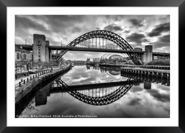 Buy Framed Mounted Prints of Black and White Tyne Bridge by Ray Pritchard