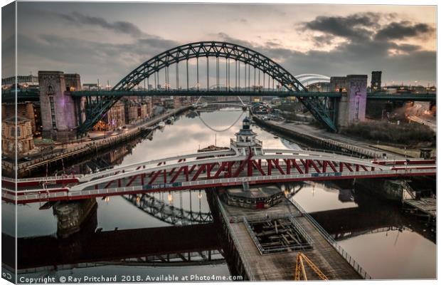 3 Bridges Over the Tyne Canvas Print by Ray Pritchard