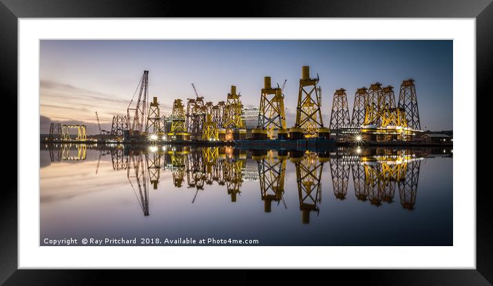 Wind Turbine Jackets Framed Mounted Print by Ray Pritchard