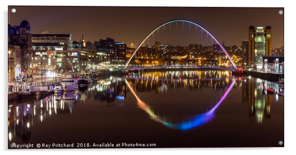 Rainbow Millennium Bridge  Acrylic by Ray Pritchard