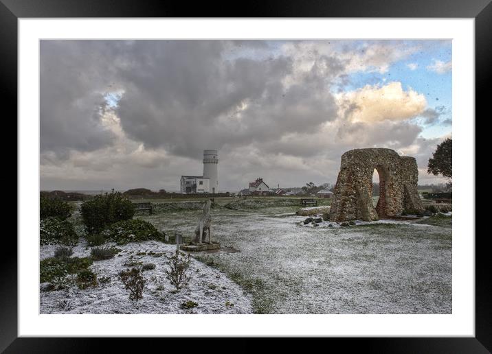 A snowy scene at Hunstanton  Framed Mounted Print by Gary Pearson