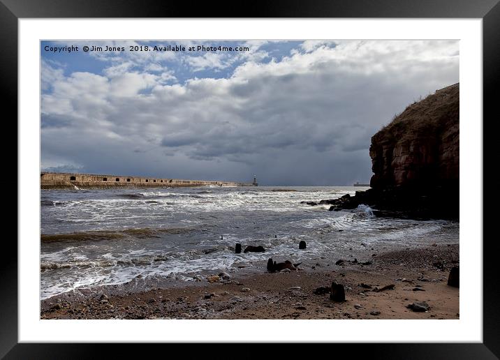 Storm clouds at the river mouth Framed Mounted Print by Jim Jones