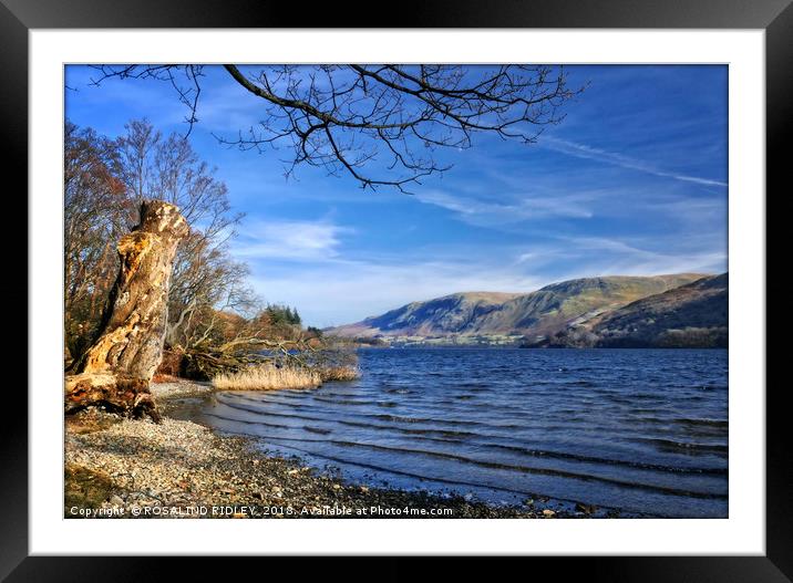"Blue blue Ullswater" Framed Mounted Print by ROS RIDLEY