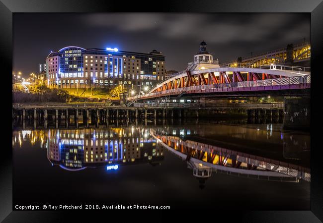 The Hilton and the Swing Bridge Framed Print by Ray Pritchard