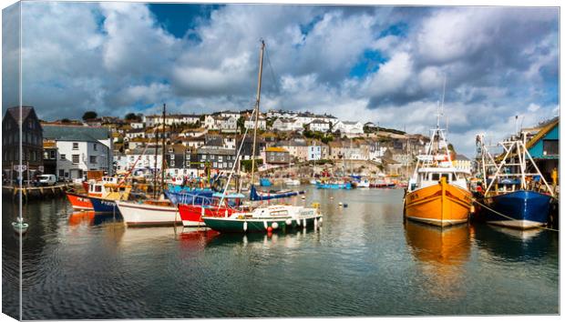 Mevagissey Sunny Boats Canvas Print by Maggie McCall