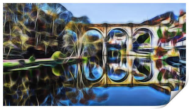 Knaresborough Viaduct abstract Print by mike morley