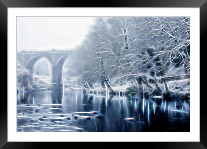 Knaresborough Viaduct abstract Framed Mounted Print by mike morley