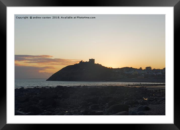CRICCIETH CASTLE Framed Mounted Print by andrew saxton
