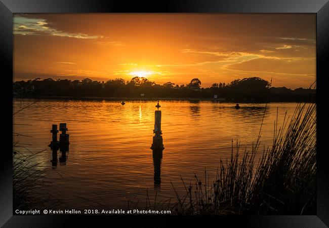 Sunrise, Greenwell Point, Framed Print by Kevin Hellon