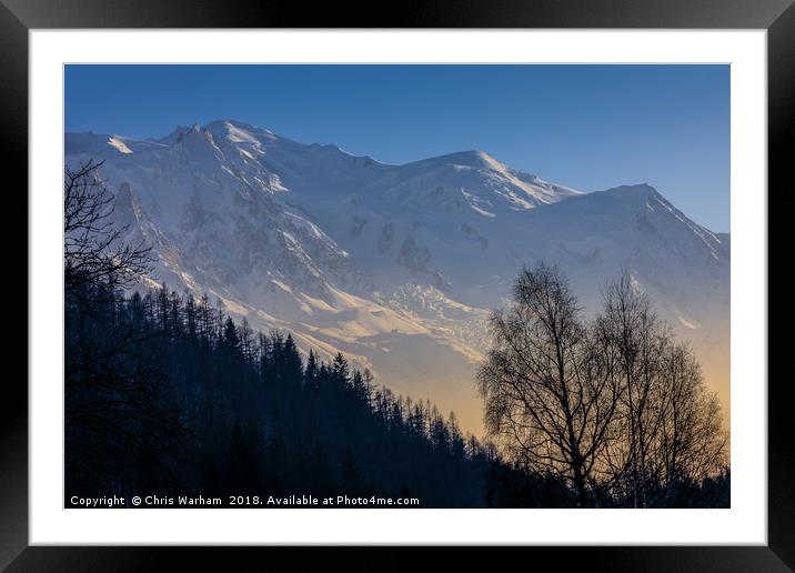Mont Blanc at sunset Framed Mounted Print by Chris Warham