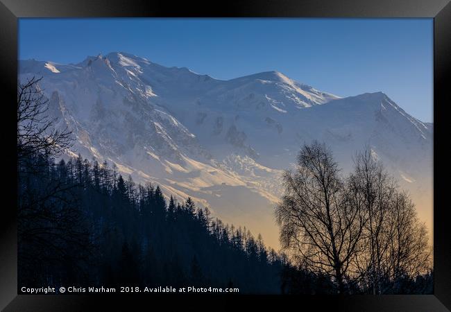 Mont Blanc at sunset Framed Print by Chris Warham