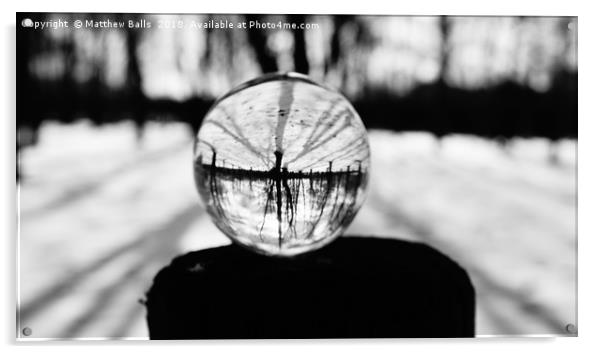     Winter Trees in a Glass Ball Acrylic by Matthew Balls