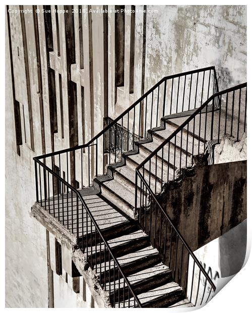 Stairs in Amman, Jordan Print by Sue Hoppe