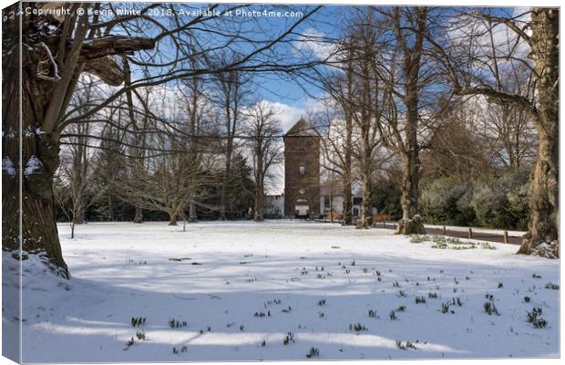 Polesden Lacey in the snow Canvas Print by Kevin White