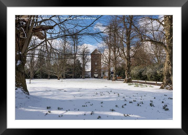 Polesden Lacey in the snow Framed Mounted Print by Kevin White