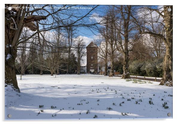 Polesden Lacey in the snow Acrylic by Kevin White