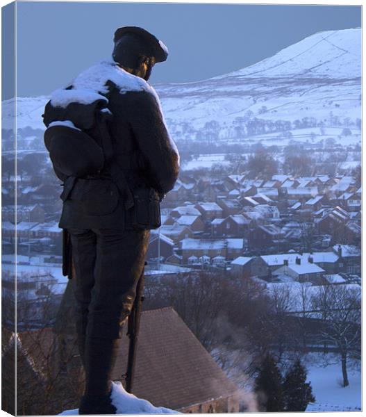 Clitheroe Soldier Canvas Print by Peter Elliott 
