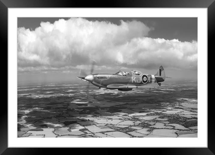 Spitfire TR 9 SM520, B&W version Framed Mounted Print by Gary Eason