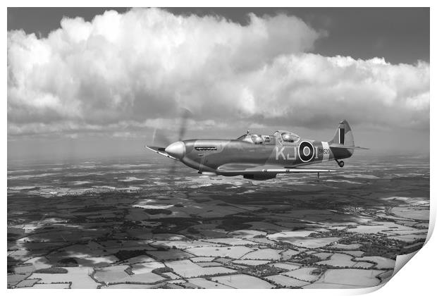Spitfire TR 9 SM520, B&W version Print by Gary Eason