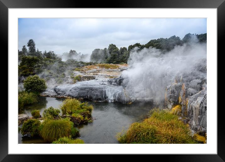 Rotorua Geothermal   New-Zealand Framed Mounted Print by Michelle PREVOT