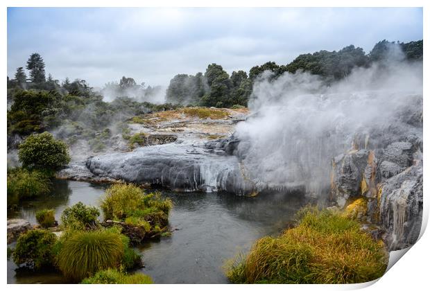 Rotorua Geothermal   New-Zealand Print by Michelle PREVOT