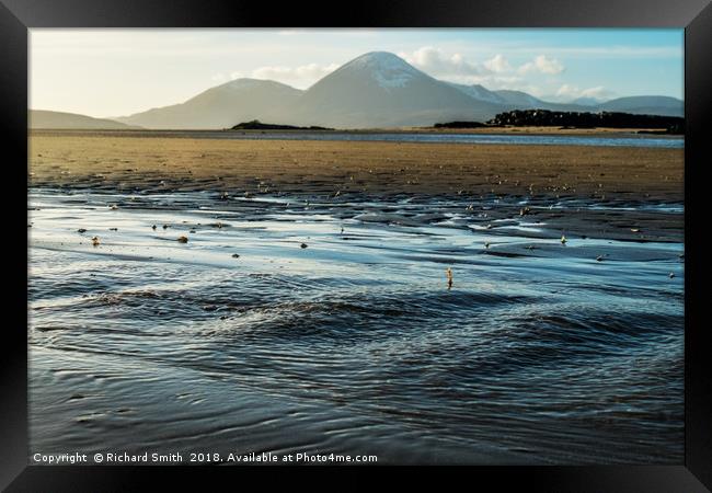 A sand hoppers view across Ashaig beach Framed Print by Richard Smith