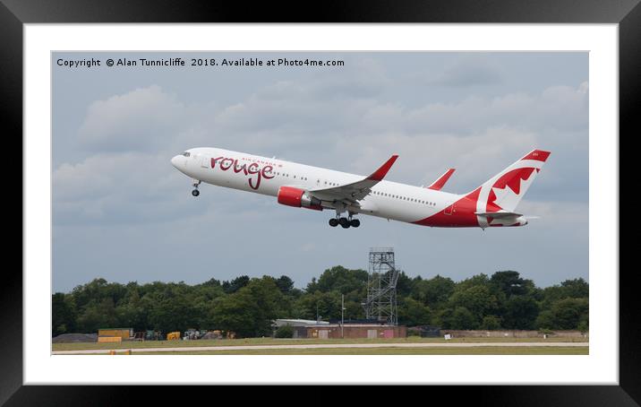 Air Canada Rouge Framed Mounted Print by Alan Tunnicliffe