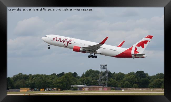 Air Canada Rouge Framed Print by Alan Tunnicliffe