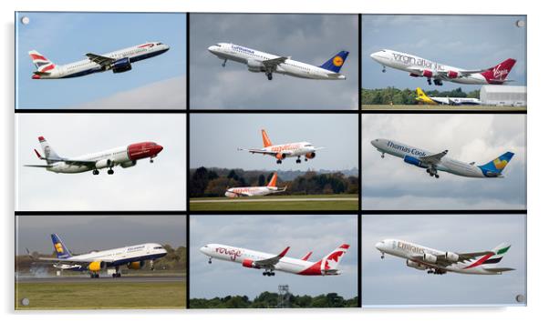 Majestic Commercial Airliners in Flight Acrylic by Alan Tunnicliffe
