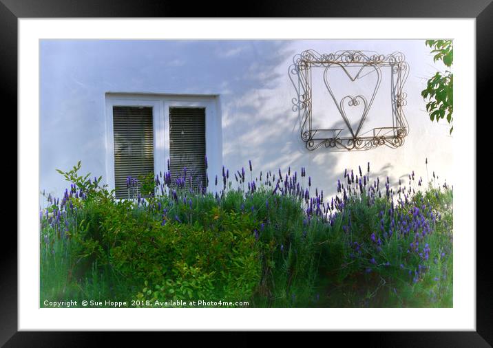 Lavender and Heart Wall Art Framed Mounted Print by Sue Hoppe