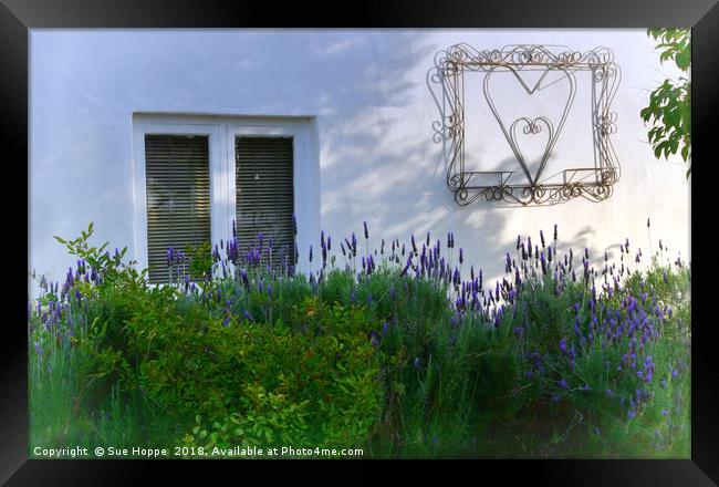 Lavender and Heart Wall Art Framed Print by Sue Hoppe