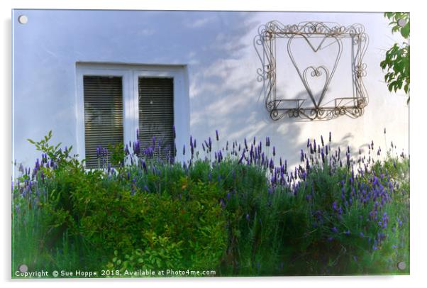 Lavender and Heart Wall Art Acrylic by Sue Hoppe