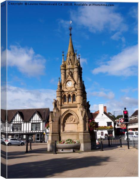Shakespeare Memorial Fountain, Stratford-upon-Avon Canvas Print by Louise Heusinkveld