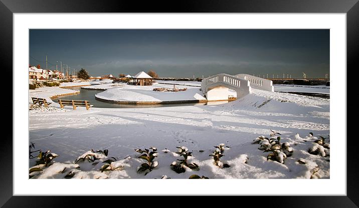 Waterways in snow Framed Mounted Print by Stephen Mole