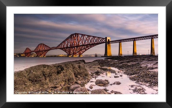 The Forth Bridge Framed Mounted Print by Douglas Milne