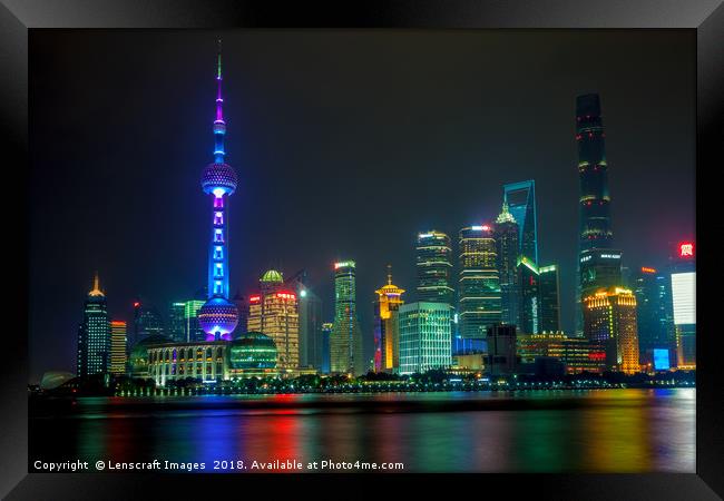 Pudong District from the Bund in Shanghai Framed Print by Lenscraft Images
