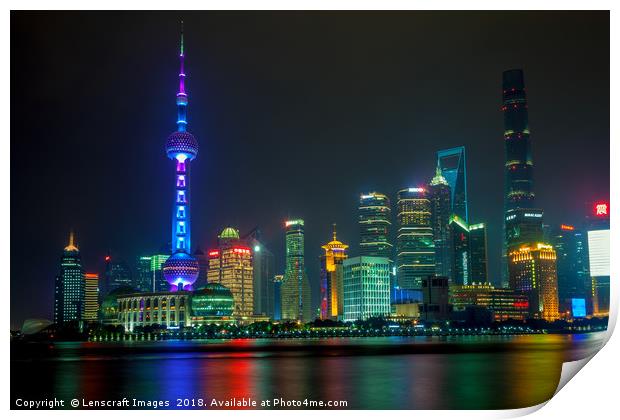 Pudong District from the Bund in Shanghai Print by Lenscraft Images