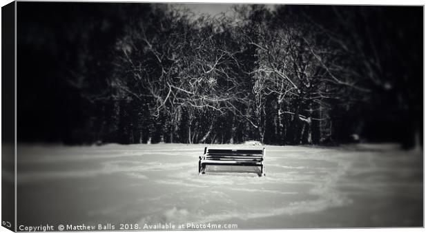 A Place to Sit in the Snow Canvas Print by Matthew Balls