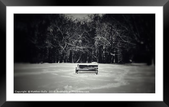 A Place to Sit in the Snow Framed Mounted Print by Matthew Balls