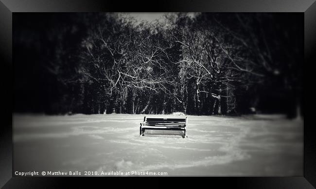 A Place to Sit in the Snow Framed Print by Matthew Balls