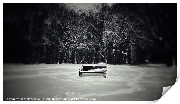 A Place to Sit in the Snow Print by Matthew Balls