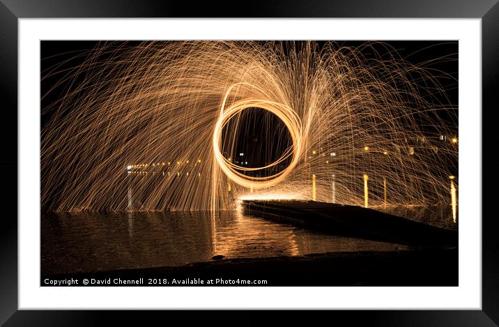 Wire Wool Spinning    Framed Mounted Print by David Chennell