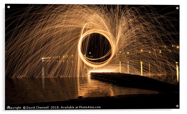 Wire Wool Spinning    Acrylic by David Chennell