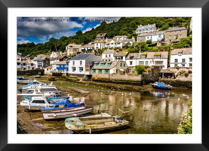 Polperro Harbour Framed Mounted Print by RICHARD MOULT
