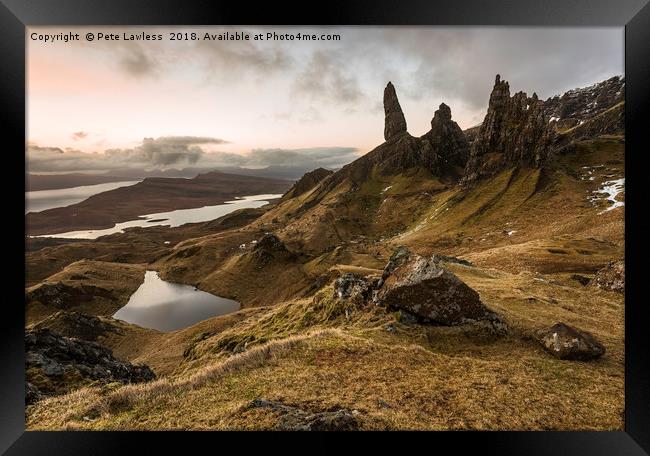 Old Man of Storr Sunrise Framed Print by Pete Lawless